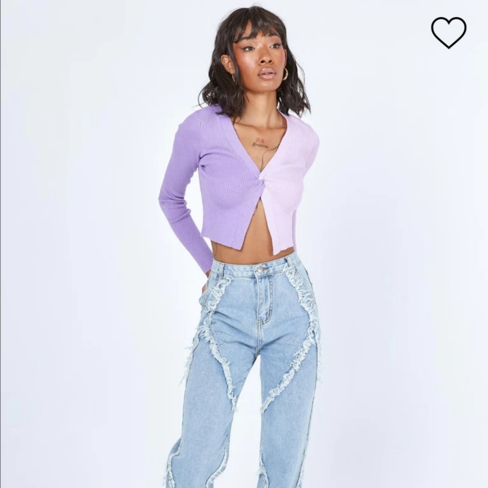 Pastel Lilac & Pink Colour Block Top - Picture 4 of 4